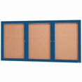 thumbnail image 1 of Aarco Products DCC3672-3RIB 3-Door Illuminated Enclosed Bulletin Board - Blue, 1 of 1