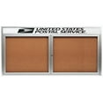 thumbnail image 1 of Aarco Products DCC3672RHI 2-Door Illuminated Enclosed Bulletin Board with Header - Clear Satin Anodized, 1 of 18
