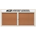 thumbnail image 1 of Aarco Products DCC3672RHIV 2-Door Enclosed Aluminum Bulletin Board with Header - Ivory, 1 of 3