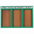thumbnail image 1 of Aarco Products DCC4872-3RHG 3-Door Enclosed Bulletin Board with Heater - Green, 1 of 1