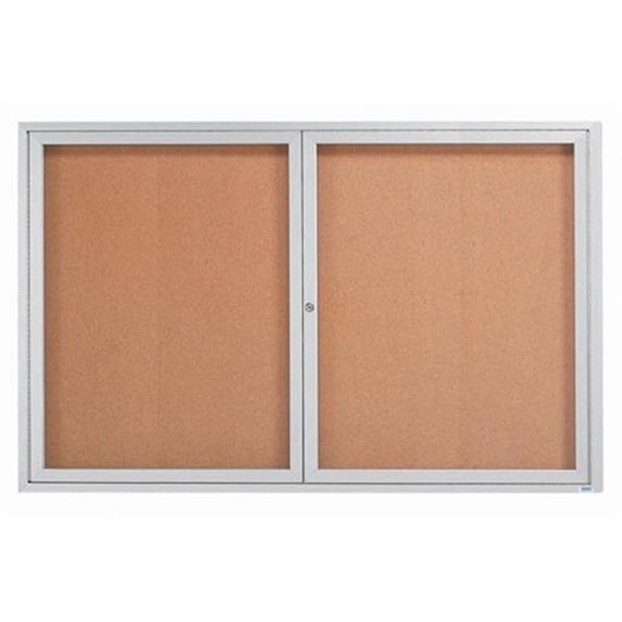 Aarco Products DCC4872R Enclosed Bulletin Board - Clear Satin Anodized