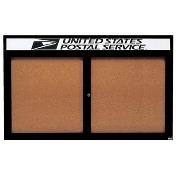Aarco Products DCC4872RHBK Enclosed Bulletin Board with Header - Black
