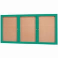 thumbnail image 1 of Aarco Products DCC4896-3RIG 3-Door Illuminated Enclosed Bulletin Board Aluminum Frame - Green, 1 of 1