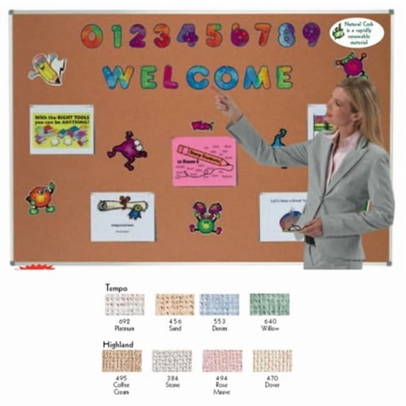 Aarco Products ER4848 Radius Corner Design Bulletin Board - Neutral