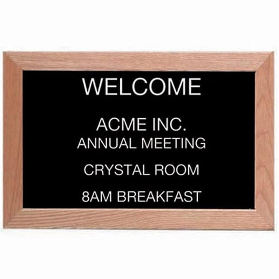 Aarco Products Framed Letter Board Message Center - Red Oak