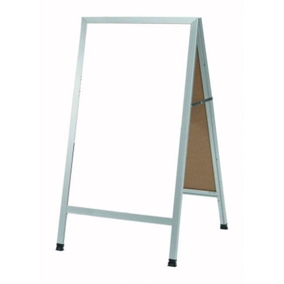 Aarco Products Inc. A-Frame Sidewalk Board Features a White Porcelain Markerboard and Clear Satin Anodized Aluminum Frame Size 42 in.Hx24 in.W