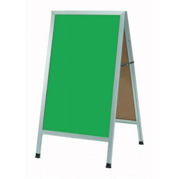 Aarco Products Inc. AA-1G A-Frame Sidewalk Board Features a Green Composition Chalkboard and Clear Satin Anodized Aluminum Frame Size 42 in.Hx24 in.W