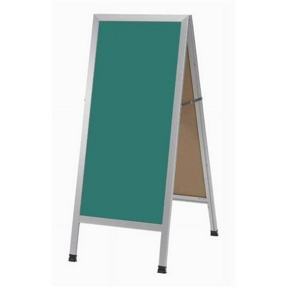 Aarco Products  Inc. AA-3G A-Frame Sidewalk Board Features a Green Composition Chalkboard and Clear Satin Anodized Aluminum Frame Size 42 in.Hx18 in.W