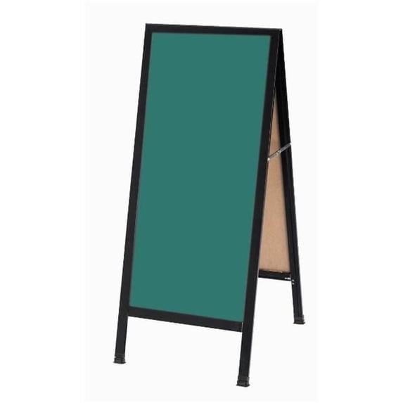 Aarco Products Inc. BA-3G A-Frame Sidewalk Board Features a Green Composition Chalkboard and a Black Aluminum Frame. Size 42 in.Hx18 in.W