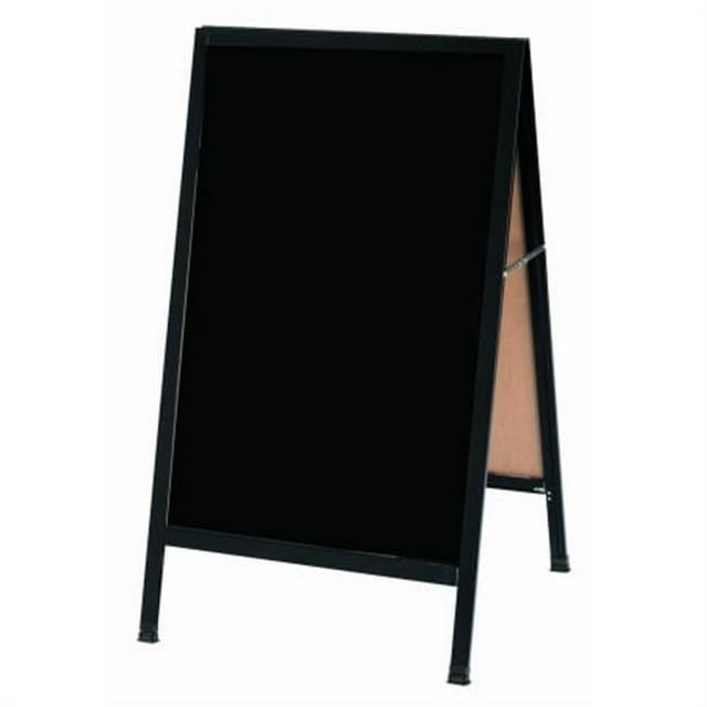 Aarco Products  Inc. BA-5SB A-Frame Sidewalk Board Features a Black Porcelain Markerboard and a Black Aluminum Frame. Size 42 in.Hx24 in.W