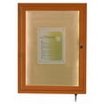 thumbnail image 1 of Aarco Products  Inc. LWL2418O Indoor/Outdoor LED Lighted Display Case with Oak Wood-Look Finish. Posting Surface is Neutral Burlap Weave Vinyl. 24 in.Hx18 in.W. One Door., 1 of 7
