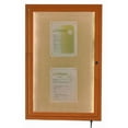 thumbnail image 1 of Aarco Products  Inc. LWL3624O Indoor/Outdoor LED Lighted Display Case with Oak Wood-Look Finish. Posting Surface is Neutral Burlap Weave Vinyl. 36 in.Hx24 in.W. One Door., 1 of 7