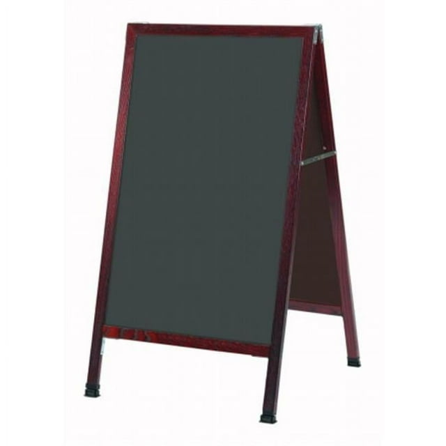 Aarco Products  Inc. MA-1SS A-Frame Sidewalk Board Features a Slate Colored Porcelain Chalkboard and Solid Red Oak Frame with Cherry Stain. Size 42 in.Hx24 in.W