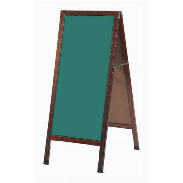 Aarco Products  Inc. MA-3G A-Frame Sidewalk Board Features a Green Composition Chalkboard and Solid Red Oak Frame with Cherry Stain. Size 42 in.Hx18 in.W