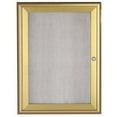 thumbnail image 1 of Aarco Products  Inc. OWFC2418G Enclosed Bulletin Board with Aluminum Waterfall Style Frame. Frame is Gold. Back Panel is Neutral Burlap Weave Vinyl. 24 in.Hx18 in.W. One Door., 1 of 3