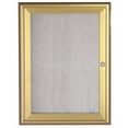 thumbnail image 1 of Aarco Products  Inc. OWFC3624G Enclosed Bulletin Board with Aluminum Waterfall Style Frame. Frame is Gold. Back Panel is Neutral Burlap Weave Vinyl. 36 in.Hx24 in.W. One Door., 1 of 3