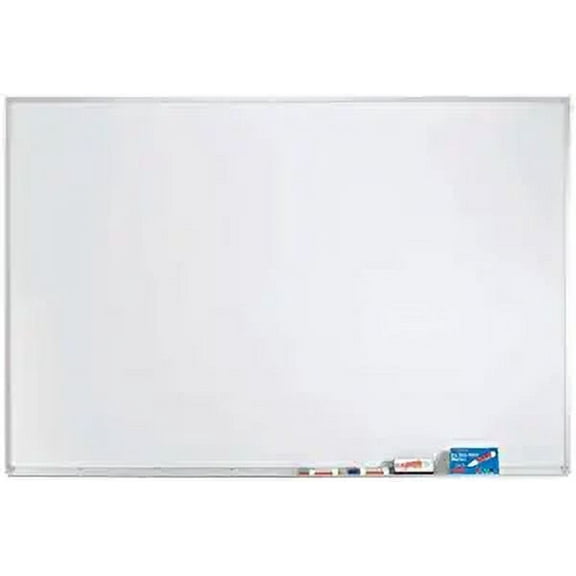 Aarco Products Magnetic Dry Erase Board 48"Hx60"W Porcelain White Marker Board with Aluminum Frame