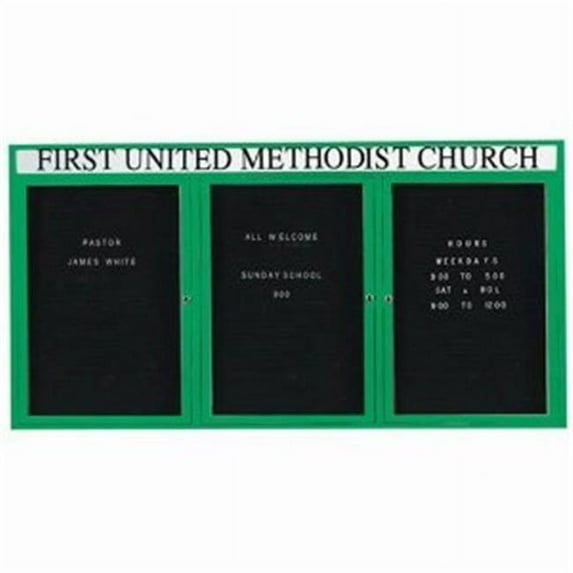 Aarco Products OADC2412G Outdoor Enclosed Directory Cabinet Green Powder Coated - 24 x 12 in.