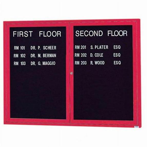 Aarco Products OADC3648R 36 in. H x 48 in. W 2-Door Outdoor Enclosed Directory Board - Red
