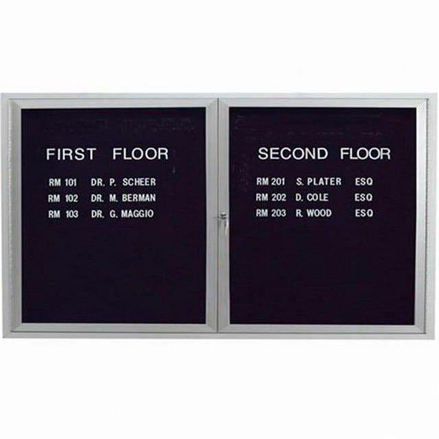 Aarco Products OADC3660 Outdoor Enclosed Directory Cabinet - Clear Satin Anodized