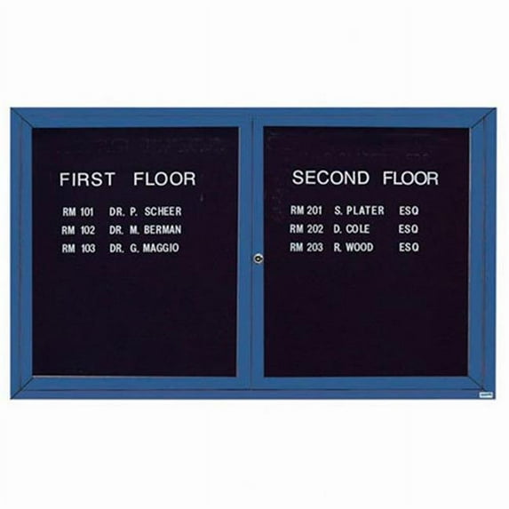 Aarco Products OADC3660IB Illuminated Outdoor Enclosed Directory Cabinet - Blue