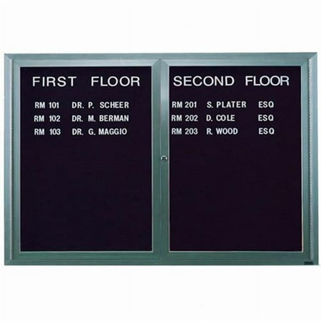 Aarco Products OADC4860 2-Door Outdoor Enclosed Directory Cabinet - Clear Satin Anodized