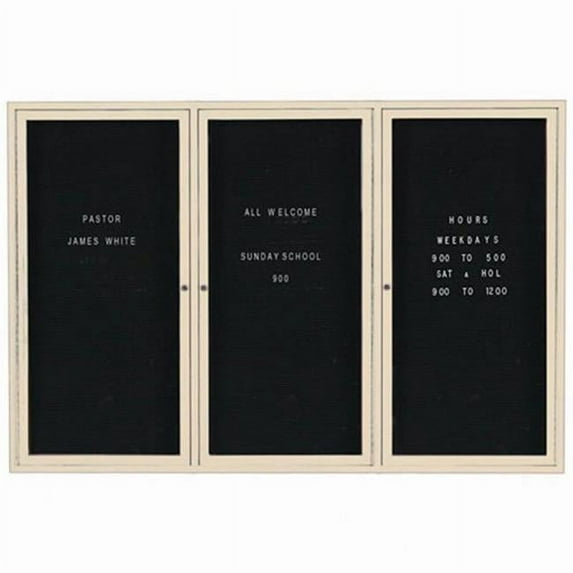 Aarco Products OADC4872-3IV 3-Door Outdoor Enclosed Directory Cabinet - Ivory