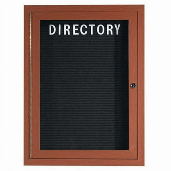 Aarco Products OADCO3624R 1-Door Outdoor Enclosed Aluminum Directory Cabinet - Oak