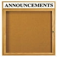 thumbnail image 1 of Aarco Products OBC3636RH 1-Door Enclosed Bulletin Board with Header - Oak, 1 of 1
