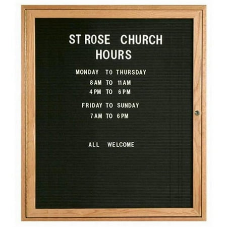 Aarco Products ODC3630 Red Oak Enclosed Changeable Letter Board - Oak