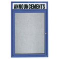 thumbnail image 1 of Aarco Products ODCC2418RHIB 1-Door Illuminated Outdoor Enclosed Bulletin Board with Header - Blue, 1 of 1