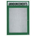 thumbnail image 1 of Aarco Products ODCC2418RHIG 1-Door Illuminated Outdoor Enclosed Bulletin Board with Header - Green, 1 of 2