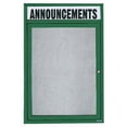 thumbnail image 1 of Aarco Products ODCC3624RHIG 1-Door Illuminated Outdoor Enclosed Bulletin Board with Header - Green, 1 of 2
