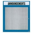 thumbnail image 1 of Aarco Products ODCC3630RHIB 1-Door Illuminated Outdoor Enclosed Bulletin Board with Header - Blue, 1 of 4