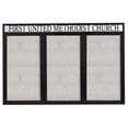 thumbnail image 1 of Aarco Products ODCC4872-3RHIBK 3-Door Illuminated Outdoor Bulletin Board with Heade - Black, 1 of 2