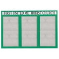 thumbnail image 1 of Aarco Products ODCC4872-3RHIG 3-Door Illuminated Outdoor Bulletin Board with Heade - Green, 1 of 2