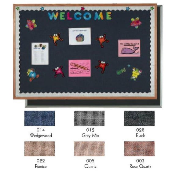 Aarco Products OF4896022 Designer Fabric Bulletin Board Oak Frame - Pumice