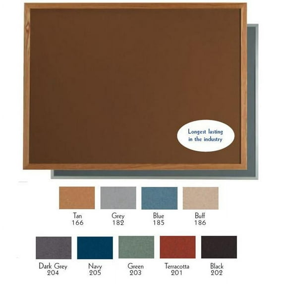 Aarco Products OW4872186 Vinyl Impregnated Cork - VIC - Durable Bulletin Board Red Oak Frame - Buff