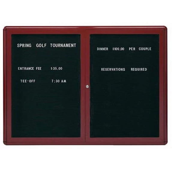 Aarco Products RAD3648BB Enclosed Directory Board with Sleek Radius Design - Burgundy