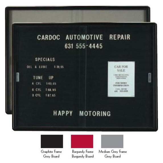 Aarco Products RSB3648BU Enclosed Radius Design Bulletin Board - Burgundy