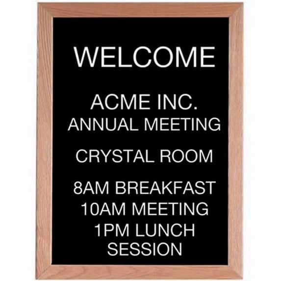 Aarco Products Red Oak Framed Letter Board Message Center