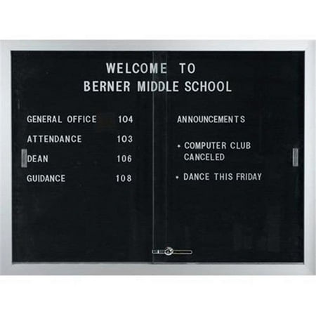 Aarco Products SDC3648 Enclosed Bulletin Board Letter Panel with Aluminum Frame