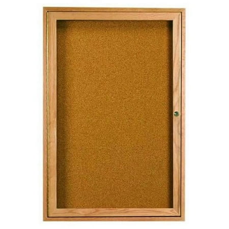 Aarco Products WBC2418R 1-Door Enclosed Bulletin Board - Walnut