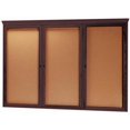 thumbnail image 1 of Aarco Products WBC4872RC 3-Door Enclosed Bulletin Board with Crown Molding - Walnut, 1 of 5