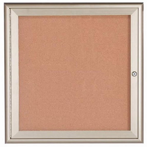 Aarco Products WFC3636 Waterfall Series Enclosed Bulletin Board - Silver