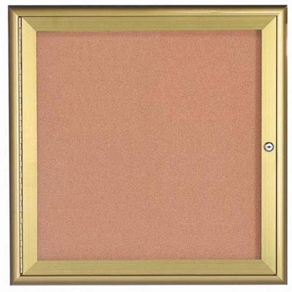 Aarco Products WFC3636G Waterfall Series Enclosed Bulletin Board - Gold