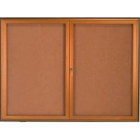 Aarco Products WFC3636LB Waterfall Series Enclosed Bulletin Board - Antique Brass