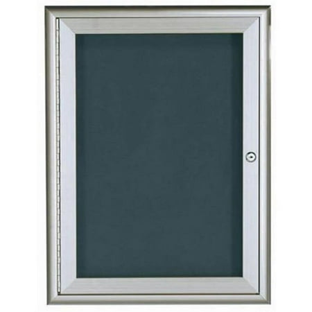 Aarco Products WFD2418 1-Door Water Fall Style Letter Board - Silver