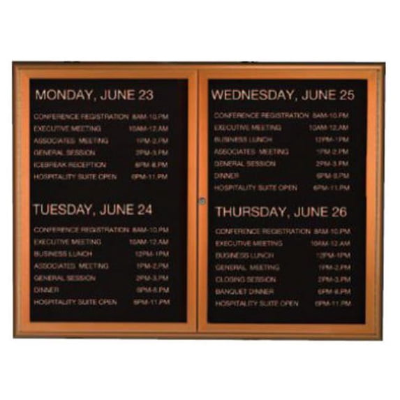 Aarco Products WFD3624LB 1-Door Water Fall Style Letter Board - Antique Brass
