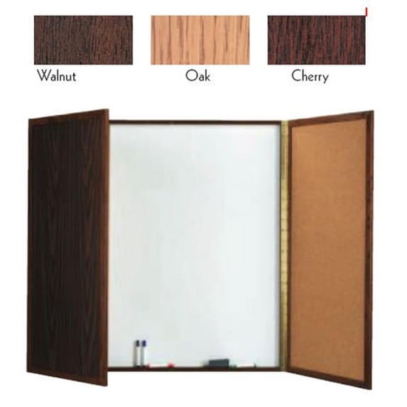 Aarco Products WP-48 Enclosed Melamine Planning Board Walnut Frame